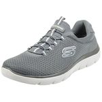 Skechers Men's Summits Sneaker, Charcoal Mesh Trim, 8 UK