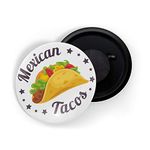 dhcrafts Fridge Magnet White Food Lovers Mexican Tacos Glossy Finish Design Pack of 1