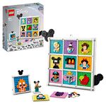 LEGO 43221 Disney 100 Years of Disney Animation Icons, Character Wall Art Craft Set, 72 Fun Mosaic Designs to Create, Includes Exclusive Mickey Mouse Artist Minifigure, Toy for Kids