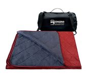 Dagmi Outdoors Waterproof Outdoor Blanket Large Fleece Stadium & Camping Blankets for Cold Weather. Perfect for Outdoors, Car, Dogs, Picnic. Windproof, Quilted, Extra Warm (Red/Dark Gray)