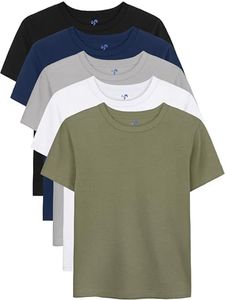 5 Pack Boys Shirts Short Sleeve T-Shirts Cotton Tshirts Toddler Clothes