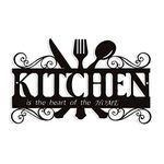 Metal Rustic Kitchen Decor Signs Decoraions For Wall, Country Farmhouse Decoration for Dining Room, 13.8 x 8.8 Inches (Black)