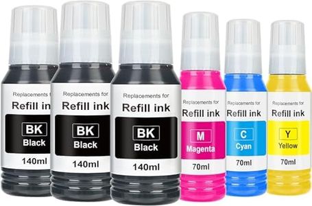 EaseFusion Replacement for Epson 502 Ink Refill Bottles Work with ET-2850 ET-3850 ET-4850 ET-15000 ET 2850 ET 3850 ET15000 ET4850 ET-2760 ET-3830 ET3843 ET-3760 ET2750 ET4750 3750(6Packs- 3BK,CMY