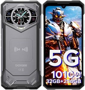 DOOGEE S200 Rugged Smartphone 5G Unlocked, 256GB+32GB RAM Rugged Phone with 1.32" Rear Screen, 10100mAh Battery,6.58" FHD+ 120Hz Display,100MP + 20MP Night Vision Camera,Dual SIM Waterproof Cell Phone
