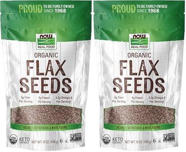 NOW Foods, Organic Flax Seeds, Source of Essential Fatty Acids and Fiber, Certified Non-GMO, Kosher, 1-Pound (Packaging May Vary) (Pack of 2)