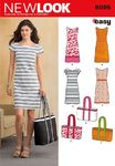 New Look Easy Sewing Pattern 6095: Misses Dresses and Bags, Size A(10-12-14-16-18-20-22), Multicolor