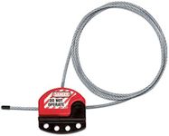 Master Lock S806 Adjustable Lockout Tagout Steel Cable, 5/32" Diameter, Black/Red