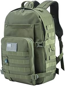Zaino Militare, 45L Impermeabile Zaino Tattico Militare Zaino Crossfit Zaino Grande Zaino Viaggio Molle Zaino di Assalto per Caccia, Trekking e Campeggio e Altre Attività Zaino Montagna- Army Green