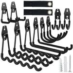 HSTMYFS Garage Hooks, Heavy Duty Garage Storage Hooks, 10 Pack Steel Wall Hooks for Hanging Bikes, Ladder, Garden Tools (Black)