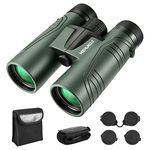 High Power 12x42 Binoculars for Bird Watching, Binocular for Adults with BAK4 Prism, FMC Multi-Coated Green Lens, Waterproof, Lightweight, Large Bright View for Birding Hiking Travel Sports