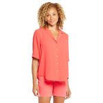 NYDJ Women's S/S Gabrielle Blouse, Red Fox, Large