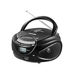 Gelielim Portable CD Player Boombox with Bluetooth, AM/FM Radio, CD Boombox Support USB, SD, MMC Drive, Aux Input, Headphone Jack, Loud Volume Stereo Sound, LCD Display, Mains and Battery