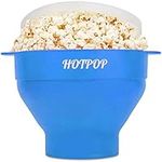 The Original Hotpop Microwave Popcorn Popper, Silicone Popcorn Maker, Collapsible Bowl Bpa Free and Dishwasher Safe (Light Blue)