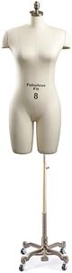 Fabulous Fit Professional Dress Form - Women's Half Legs Style (Fully pinnable) - Multiple Base Options (Bronze Rolling Base, 8)
