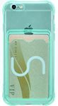 ADCOOG Compatible with iPhone 6 Case, Clear Protective Card Slot Case, Slim Fit Soft TPU Shockproof Wallet Case with Cute Card Holder Pocket for iPhone 6 4.7 Inch (Green