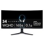 Alienware AW3423DWF Curved QD-OLED Gaming Monitor - 34-inch Quantum Dot OLED 0.1Ms 165Hz 21:9 Curved Display, 99.3% DCI-P3 Color Gamut, VESA DisplayHDR True Black 400, AMD FreeSync Premium Pro - Black