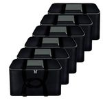 Storite 6 Pack Moisture Proof Nylon Underbed Storage Bag For Clothes Blankets Large (54 x 46 x 28 cm) - Black, Rectangular