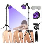 DFANCE 54W Lamp for Body and Face, 18pcs LED Sun Lamps for Ta-n-ning, with Eye Mask & Adjustable Stand (38.5"-78.7"), 395nm Purple Light Floor Lamp Eye Protection Self Ta-n-ning Machine