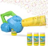 Duckura Bubble Leaf Blower for Toddlers, Kids Bubble Blower Machine with 3 Bubble Solutions, Summer Outdoor Backyard Toys, Easter Basket Stuffers Birthday Gifts for Boys Girls Age 2 3 4 5+ Year Old