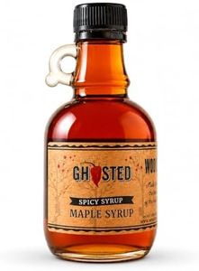 WOOD'S “Ghosted” Maple Syrup – Ghost Pepper Infused | Sweet & Spicy Flavor Fusion | Small-Batch Vermont Syrup with Real Ghost Pepper Extract | Vegan, Natural, Eco-Friendly | Great for Cocktails, BBQ, Glazes & More |8.45 Fl Oz (250mL)