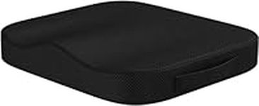 Portable Seat Cushion for Office Soft Memory Foam Seat Cushion Non Slip Bottom with Carry Handle,Washable Cover，Comfortable Coccyx Cushion for Home Office Chair Pad，Car Seat (Black)