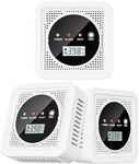 3 Packs, 2-in-1,Smoke Carbon Monoxide Detector,Carbon Monoxide Detector,Smoke Alarm,CO Alarm, 85 db Sound,Battery Powered CO Alarm with LEDs,LCD Digital Screen,Test Button
