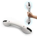 Suction Grab Bar Hand Rail for Shower Bathroom: Upgraded Heavy Duty Non-Slip Grip Handle with Strong Suction Cup for Bathroom Wall, Max Load 120KG Safety Bar for Elderly Senior (White, 17 inches)