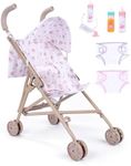 BABESIDE Baby Doll Stroller Set, Pretend Play Doll Stroller for Girls
