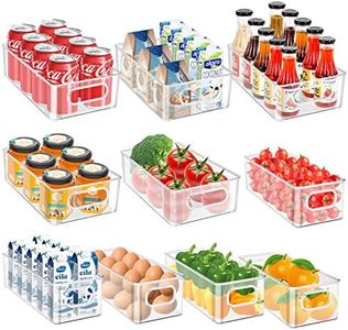Tallgoo Fridge Organiser Set, Set of 10 (2 Sizes), Fridge Organiser for Kitchen, Pantry, Cupboards, Shelves, Drawer, Bathroom, BPA-Free