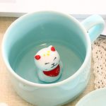 Lucky Cat 3D Cute Cartoon Animal Ceramics Coffee Cup - World's Greatest farter,8 OZ Coffee Mugs - Gift for Best Dad Mom Husband Wife Uncle Aunt Grandpa Grandma Ever Ceramic Mug White