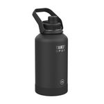 Takeya Sport Premium Quality Triple Wall Insulated Stainless Steel Water Bottle With Spout Lid, 26+ Hours Cold, 64 Ounce, Grand Slam Black