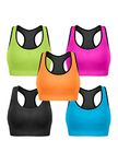 TOBWIZU Racerback Sports Bra for Women Pack Seamless Wirefree Padded Cute Sports Bra for Yoga Gym Fitness