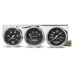 Auto Meter 2399 Chrome 2-5/8" Mechanical Three-Gauge Console