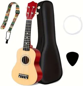 MOSEN Ukulele for Beginners 21 Inch All in One Kit Beginner Professional Ukulele Including Straps, Strings, and Paddles (Natural Wood)