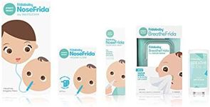 Frida Baby Cold and Flu Relief Bundle, Congestion Relief Kit Includes the NoseFrida Nasal Aspirator, Hygeine Filter, Saline Nasal Spray, Baby Vapor Rub & Vapor Nose & Chest Wipes