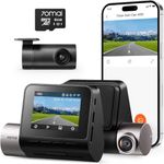 70mai Dash Cam A510 Front and Rear 1944P+1080P, Dual Channel Camera with Free 64GB Card, Camera for Cars with Built-in GPS&WiFi, App Control, 2.0" IPS Screen, HDR, G-Sensor, 24H Parking Monitor