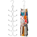 Scarf Hanger 12 Storages,Scarf Organizer with 360 Swivel Hook,Legging Organizer for Closet,Closet Organizer for Scarves, Shawl,Belt,Purse & Baseball Cap