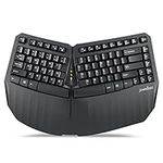 Perixx PERIBOARD-613B Mini Wireless Ergonomic Split Keyboard with Dual 2.4G and Bluetooth Mode - Compatible with Windows 10 and Mac OS X System - Black - US English