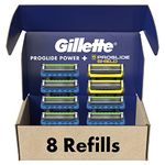 Gillette Men's Razor Blade Refills, 6 ProGlide Power Cartridges, 2 ProGlide Sheild Cartridges