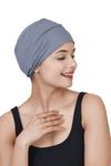 SAKUCHI Chemo Hats Solid Sleep Cap Women's Bamboo Soft Headwear Cancer Cap Grey