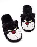 Disney Cinderella Lucifer Slippers Fluffy Cat Womens Ladies Black 7.5-8.5 US