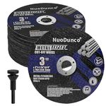 NuoDunco 3 Inch Cut Off Wheel 76 x 1.0 x 9.5mm Cutting Disc for Die Grinder Power Drill Attachment 1mm Ultra-Thin Cutter Disc for Metal & Stainless Steel 25 Pack