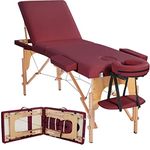 Topeakmart Lash Bed Massage Tables Portable Height Adjustable Salon Bed 3 Folding Face Cradle Bed Tattoo Bed Burgundy