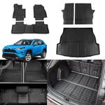 Dattumar Floor Mats Compatible with 2019-2024 Toyota Rav4 Cargo Liner Trunk Mat TPE All Weather Back Seat Cover Protector 2023 Toyota Rav4 Accessories (Backrest Mats+Trunk Mat +Floor Mats)