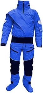 Dry Suits for Men in Cold Water Water Rescue Suit with Detachable Hood for Whitewater Canyoneering Kayaking Exploring (Blue, XX-Large)