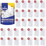 Wallaby 2 gram (350 Packets) Food Safe Pure White Silica Gel Desiccant Dehumidifier Packs - Rechargeable & Coated Moisture Absorbers - Protects Against Moisture Damage - (Packed in 70x Sets of 5)