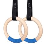 Gymnastics Rings Olympic Rings Wooden Gym Rings 1500lbs with Adjustable Cam Buckle 14.8ft Long Straps with Scale Non-Slip Training Rings for Home Gym Full Body Workout