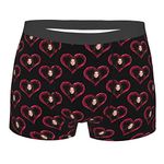 Collienght Custom Lover Face Boxer Briefs I Love You Personalized Photo Funny Underwear Shorts for Men Sequin Heart Underpants with Your Girl Wife's Face(Style 9)