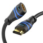 BlueRigger HDMI Cable Extension Male to Female HDMI Extender Cord 4K Compatible for TV Stick, Chromecast, Nintendo Switch Wii U, Xbox One 360, PS4 PS3, Blu Ray Player, HDTV, Laptop PC (1.5 FT)