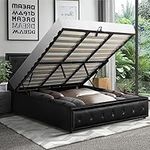 Oikiture King Bed Frame with Storag
